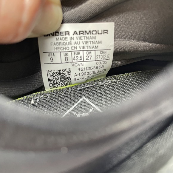 Under‎ Armour Spotlight Lux MC 2.0 Mens 9 Black White 3025082 - Picture 10 of 10